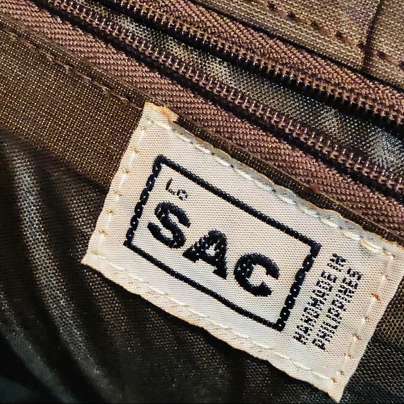 Le Sac-Vtg hand woven patchwork handbag. - Picture 6 of 7